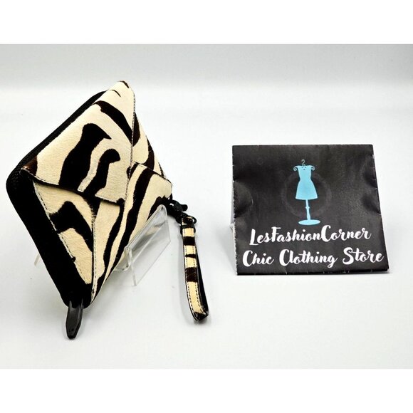 Loeffler Randall Women's Zebra Print Hair Calf Leather Wristlet Clutch 401 - Picture 4 of 14